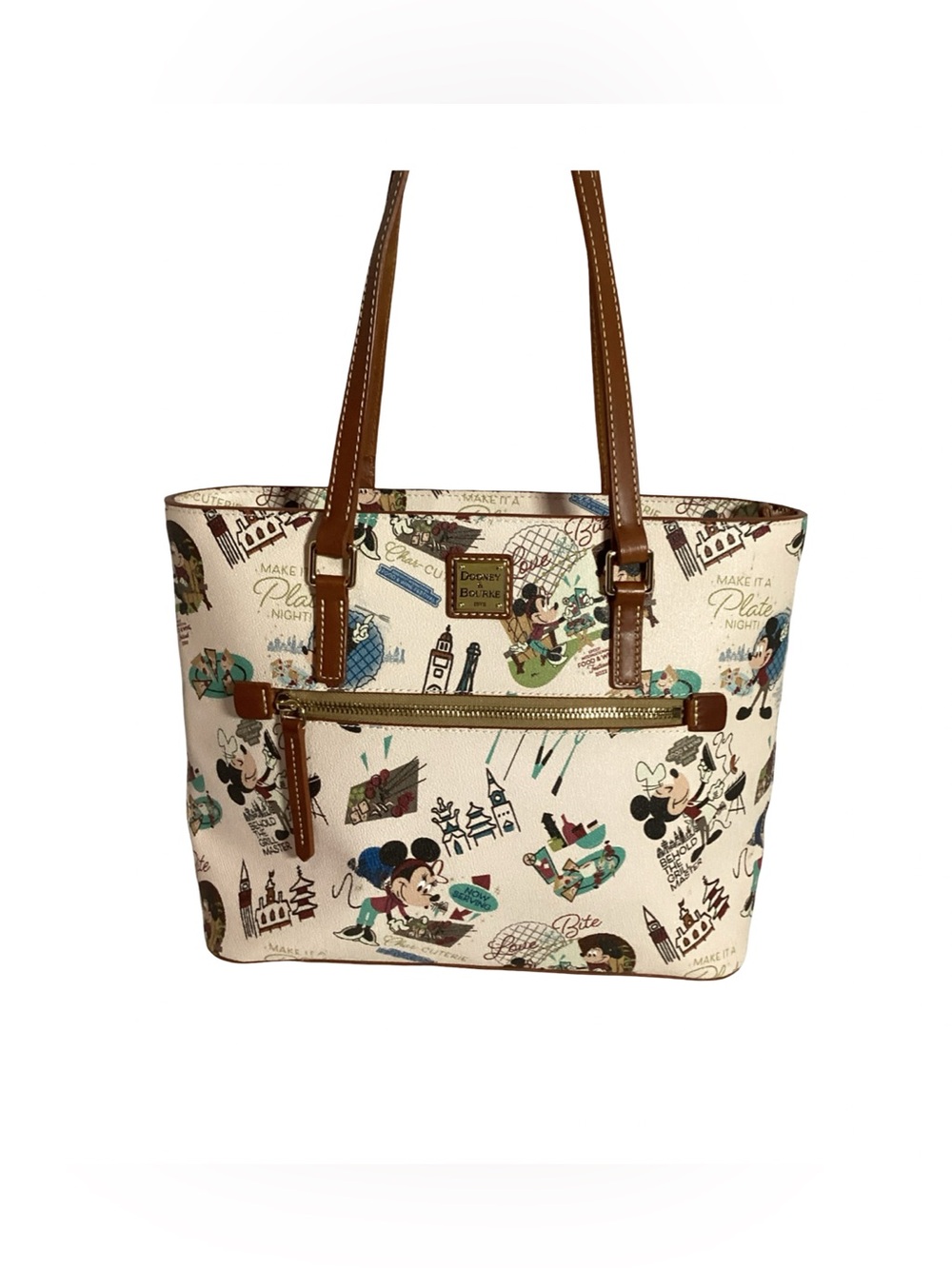 Dooney & Bourke 2022 Disney Epcot Food & Wine Festival Tote Bag EUC Minnie & Mic